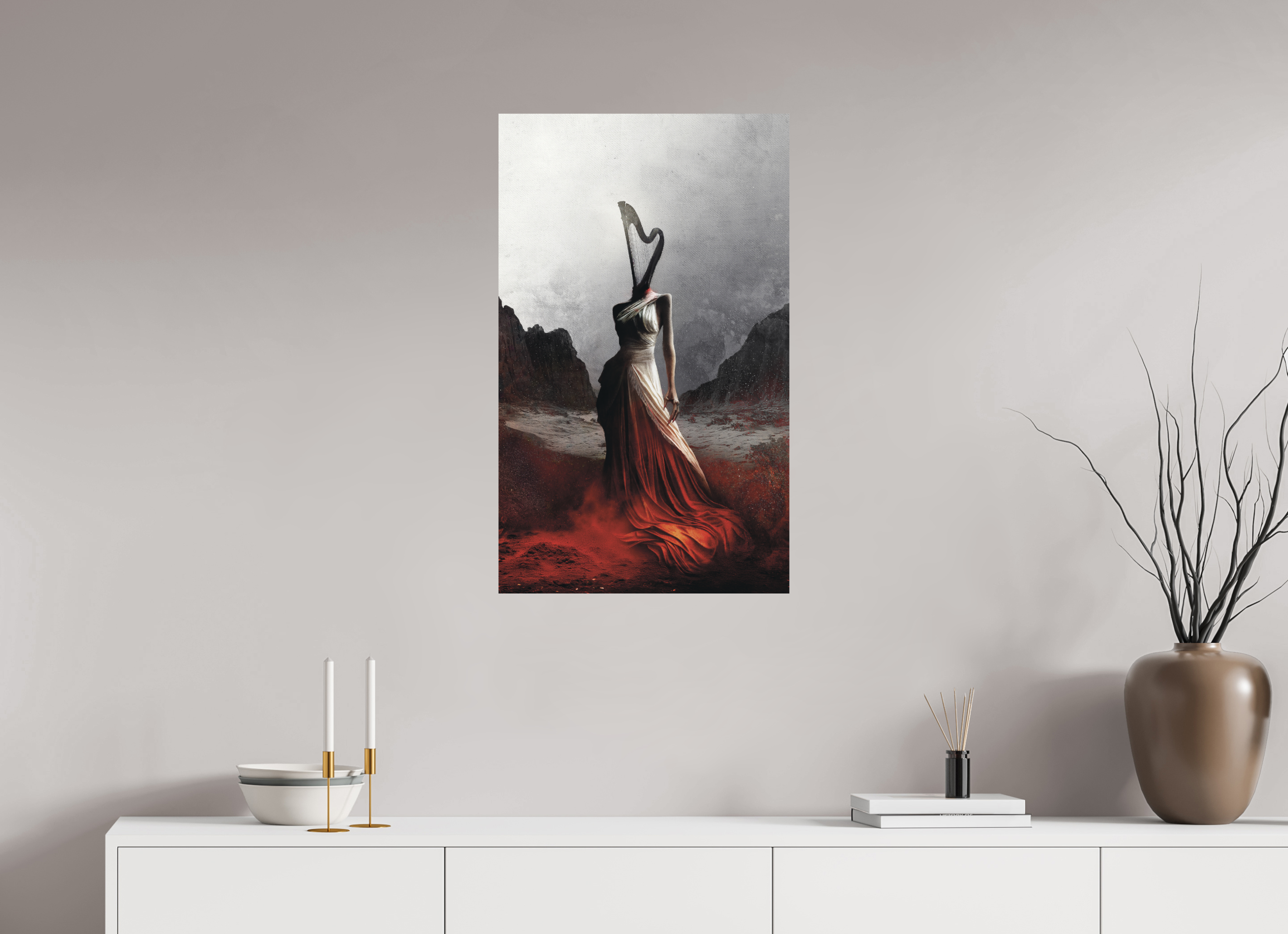 50 x 82,5 cm, Forex La Harpiste des Terres Rouges
