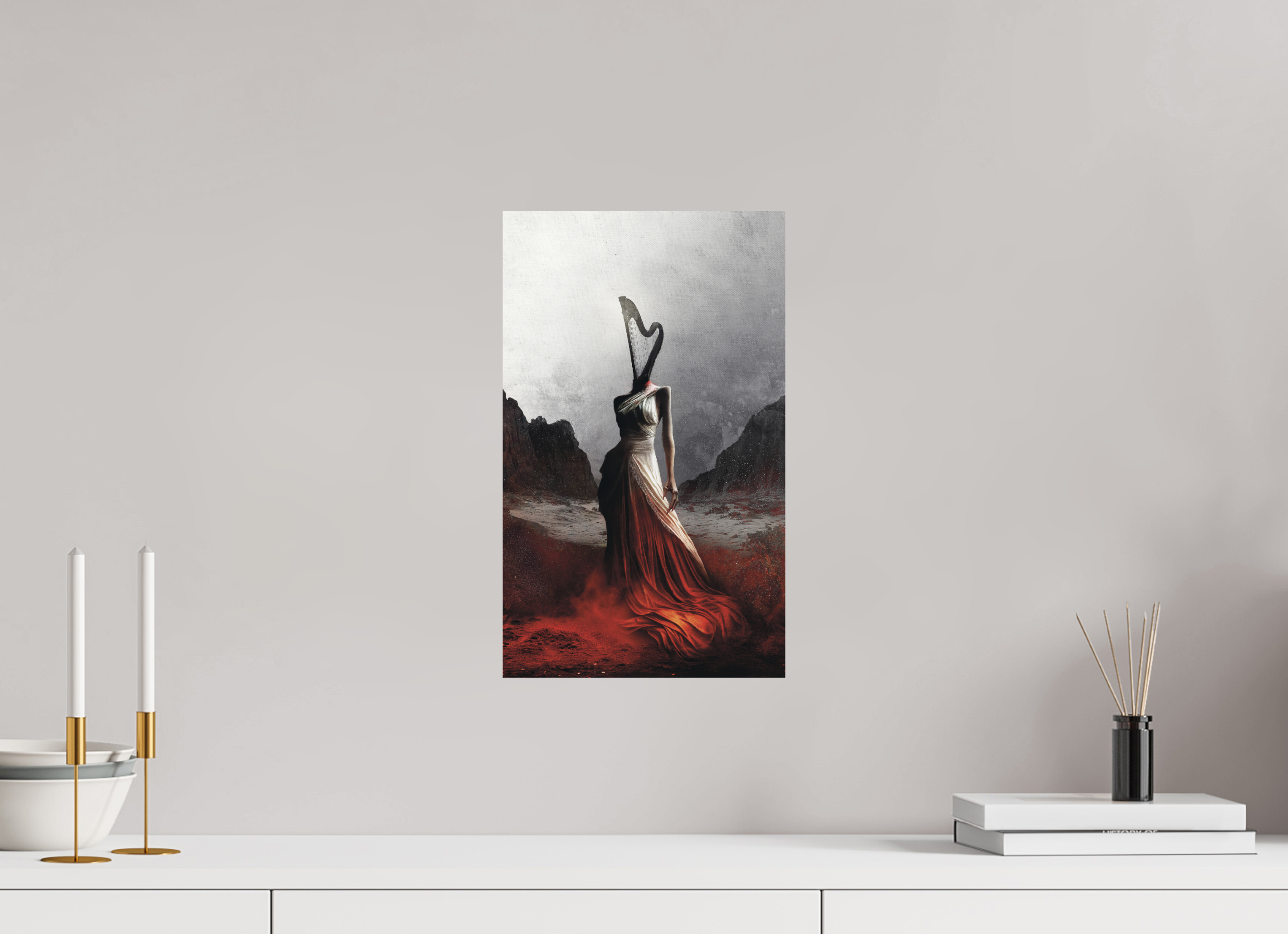 25 x 41,3 cm, Hahnemuhle La Harpiste des Terres Rouges